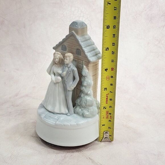 OTAGIRI 6" Music Box Wedding Bride Groom Porcelain Wind-Up Figurine "Always" - Picture 2 of 7